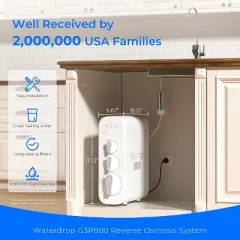 Waterdrop G3P800 Reverse Osmosis System Plus 1 Water Filter Pitcher