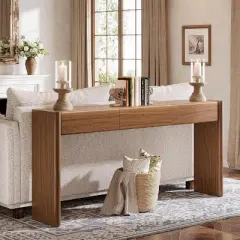 Tribesigns Console Table with 3 Drawers, 70.9" Wooden Entryway Table Behind Couch for Foyer, Hallway, Living Room, Easy Assembly
