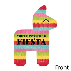 Big Dot of Happiness Let's Fiesta - Shaped Fill-in Invitations - Fiesta Invitation Cards with Envelopes - Set of 12
