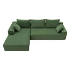NicBex Sectional Sofa with Soft Pillows Velvet L Shaped Modular Sofa for Living Room, Bedroom, Apartment