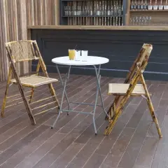 Flash Furniture 2-Foot Round Granite White Plastic Folding Table