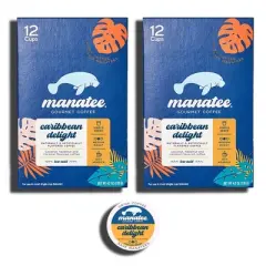 Manatee Gourmet Coffee Caribbean Delight Flavored Medium Roast Coffee Pods - 24ct