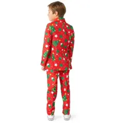 Suitmeister Boys Christmas Suit - Christmas Trees Stars Red