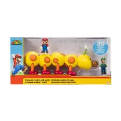 Nintendo Super Mario Wiggler, Mario, and Luigi Action Figure Set - 3pk