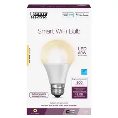 Feit A19 E26 (Medium) Smart-Enabled Smart WiFi LED Bulb Soft White 60 Watt Equivalence 1 pk