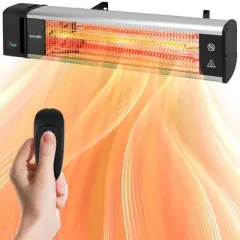 SereneLife 1500- Watt Aluminium Alloy Remote Control Ceiling and Wall Patio Heater with High Rated Aluminum Reflector