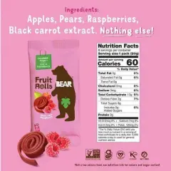 BEAR Raspberry Fruit Rolls - 5ct/3.5oz