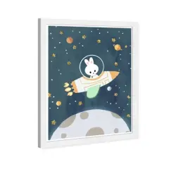 15" x 21" Space Bunny Astronomy and Space Framed Art Print - Wynwood Studio