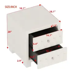 Kumasinova Velvet Modern Nightstand with Crystal Knobs,Night Stand with Drawers,Bedside Table with Button-Tufted,Nightstands for Bedroom