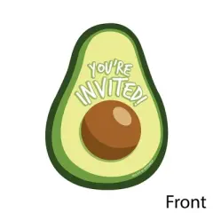 Big Dot of Happiness Hello Avocado - Shaped Fill-in Invitations - Fiesta Party Invitation Cards with Envelopes - Set of 12