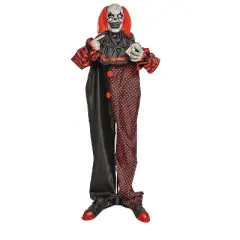 6 Ft. Animated Standing Double-Head Pop-Up Clown Halloween Decoration