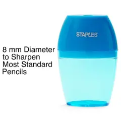 STAPLES MANUAL SINGLE-HOLE PENCIL SHARPENER ASSORTED (10896) 10896-CC