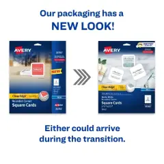 Avery Clean Edge Printable Square Cards with Sure Feed Technology, Rounded Corners, 2.5" x 2.5", White, 180 Blank Cards for Inkjet Printers (35702)