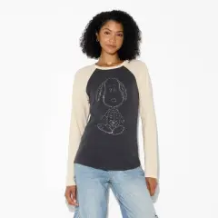 Women's Snoopy Long Sleeve Graphic T-Shirt - Black