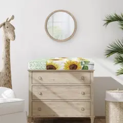 Sweet Jojo Designs Girl Changing Pad Cover Sunflower Yellow and Green