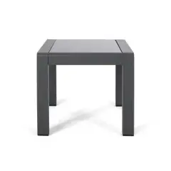 GDFStudio Crested Bay Outdoor Aluminum and Tempered Glass Side Table