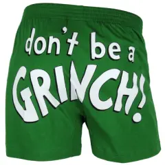 Dr. Seuss Men's The Grinch And Max Don't Be A Grinch Boxers Underwear