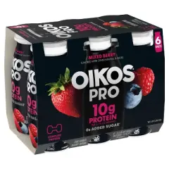 Oikos Pro Mixed Berry Cultured Dairy Drink - 3.1 fl oz/6ct