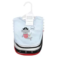 Hudson Baby Infant Boys Cotton Bibs, Pirate Shark, One Size
