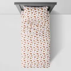 Dinosaur Cotton Kids' Sheet Set Watercolor Brown - Pillowfort&trade;