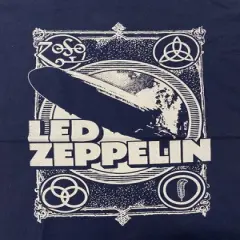 Led Zeppelin Plane Logo & Icons Crew Neck Short Sleeve Navy Boy's T-shirt