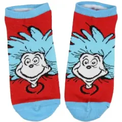 Dr. Seuss Thing 1 And Thing 2 Adult 3 Pack Ankle Socks Red