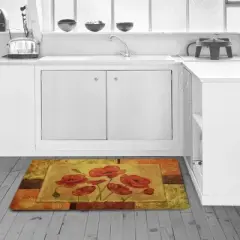 J&V TEXTILES 18" X 30" Cushioned Kitchen Floor Standing Mat (Jacobean Poppy)