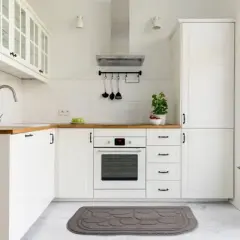 Farmlyn Creek Half Circle Grey Door Mat, Indoor Outdoor Doormat (30 x 18 in)