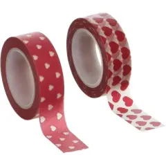 Wrapables Red Hot Hearts Japanese Washi Masking Tape (Set of 2)