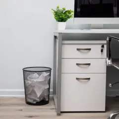 Mind Reader Network Collection Waste Paper Basket Set of 3 Black: Office Supplies & Desk Organization Set, Plastic