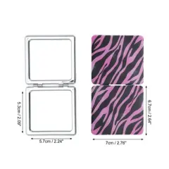 Unique Bargains Folding Makeup Mirror Black Purple 1 Pc