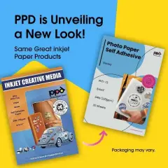PPD Glossy Printable Sticker Paper 8.5x11" 20 sheets 120 gsm for Inkjet Printers
