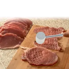 Unique Bargains Round Meat Tenderizer Mallet Silver Tone 1 Pc