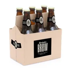 Big Dot of Happiness Bachelor Brew - Bachelor Party Decorations for Men - 6 Beer Bottle Label Stickers and 1 Carrier