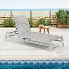 Christopher Knight Home Berywn Outdoor Acacia Wood Adjustable Chaise Lounge with Rope Seat