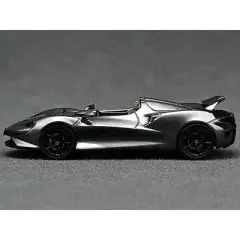 McLaren Elva Convertible Dark Gray Metallic with Extra Wheels 1/64 Diecast Model Car by CM Models
