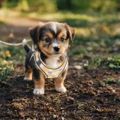 Unique Bargains Dog Harness and Leash with Reflective Strip XS Orange 1 Set