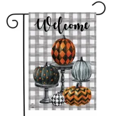 Pattern Painted Pumpkins Fall Burlap Garden Flag 18" x 12.5" Briarwood Lane
