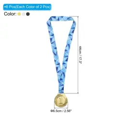 Unique Bargains Zinc Alloy Corrosion-Resistant Oxidation-Resistant Durable Award Medals Gold Silver Bronze 6 Pcs