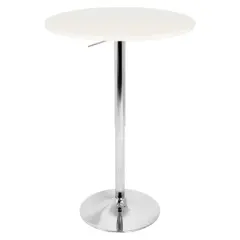 Adjustable Round Counter Height Dining Table Metal/White - LumiSource
