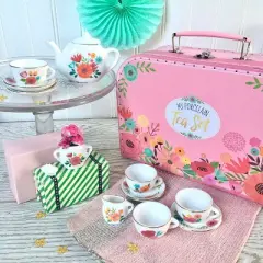 Bright Stripes My Porcelain Tea Set with Carry Case