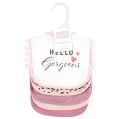 Hudson Baby Infant Girl Cotton Bibs, Hello Gorgeous, One Size