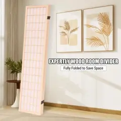 Wooden Room Divider Wall 3 Panel with Holes,5.6FT Tall Room Divider with Shelves,Folding Privacy Screens 67 in for Room Separation Home Office Bedroom