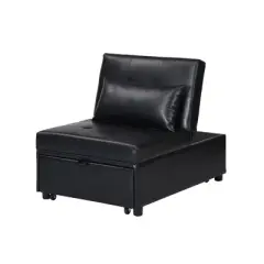 Folding Ottoman Sofa Bed BLACK