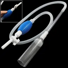 Unique Bargains Plastic Aquarium Manual Squeeze Water Changer Pump 73.8" Length White Blue