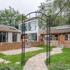 NicBex Metal Garden Arch Trellis L43.2" x W17.64" x H90.48" Plant Trellis Outdoor Anti-Rust Arched Garden Trellis, Black