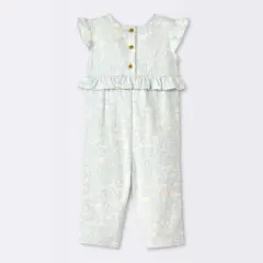 Baby Girls' Long Leg Floral Romper - Cloud Island&trade; Blue
