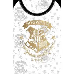 Harry Potter Pajama Hogwarts Gold Crest Short Sleeve Raglan Nightgown