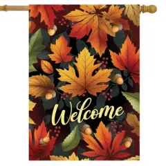 Briarwood Lane Fall House Flag 40x28 For Outdoor Autumn Color Leaves For Fall House Flag