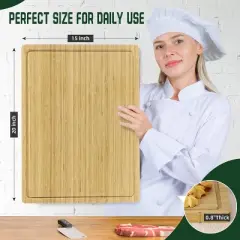 20 Inch Extra Large Bamboo Wood Cutting Board for Kitchen, with Juice Groove for Meat, Vegetables and Cheese